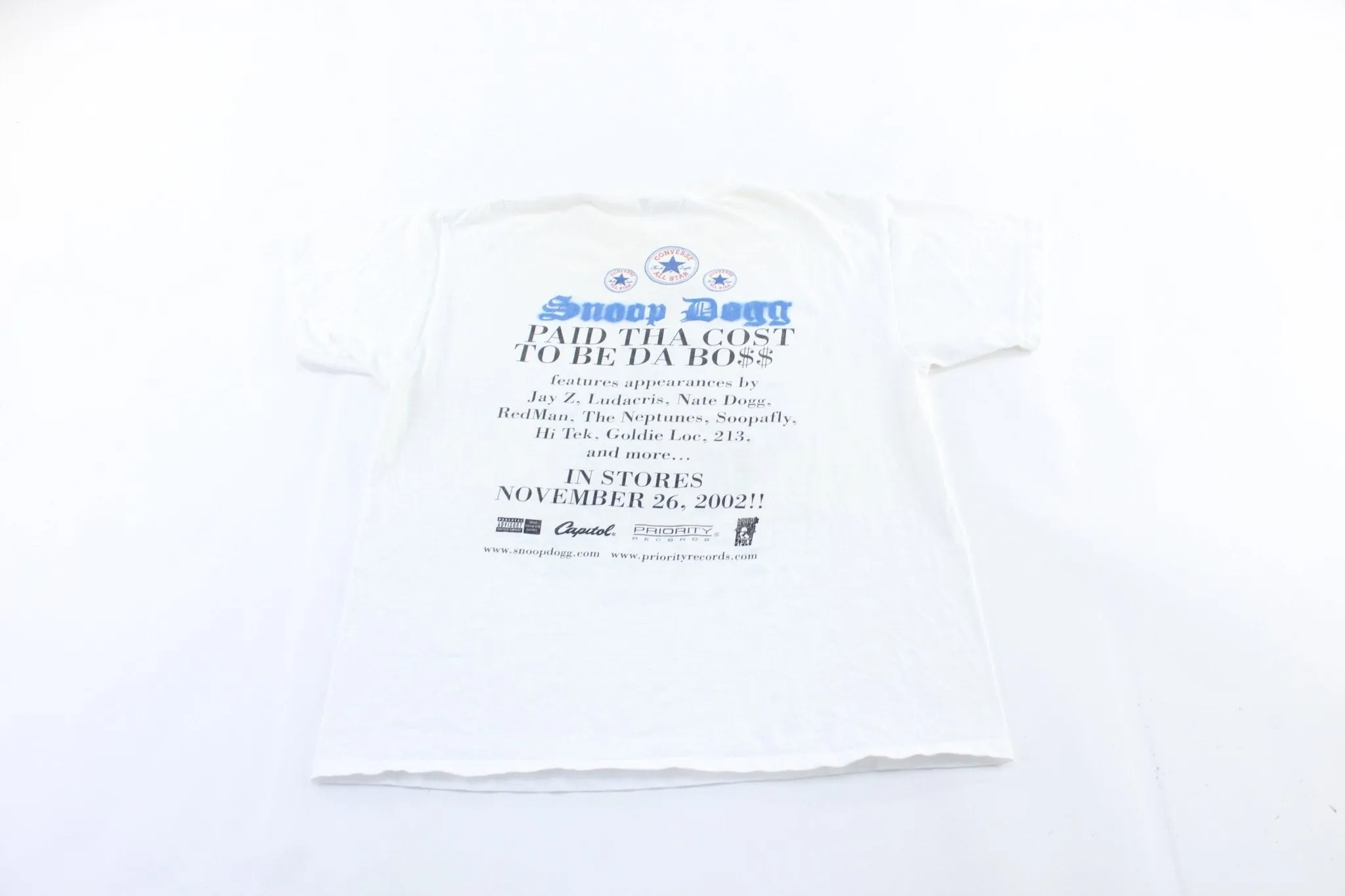 2002 Snoop Dogg Paid Tha Cost To Be Da Boss Album Promo T-Shirt