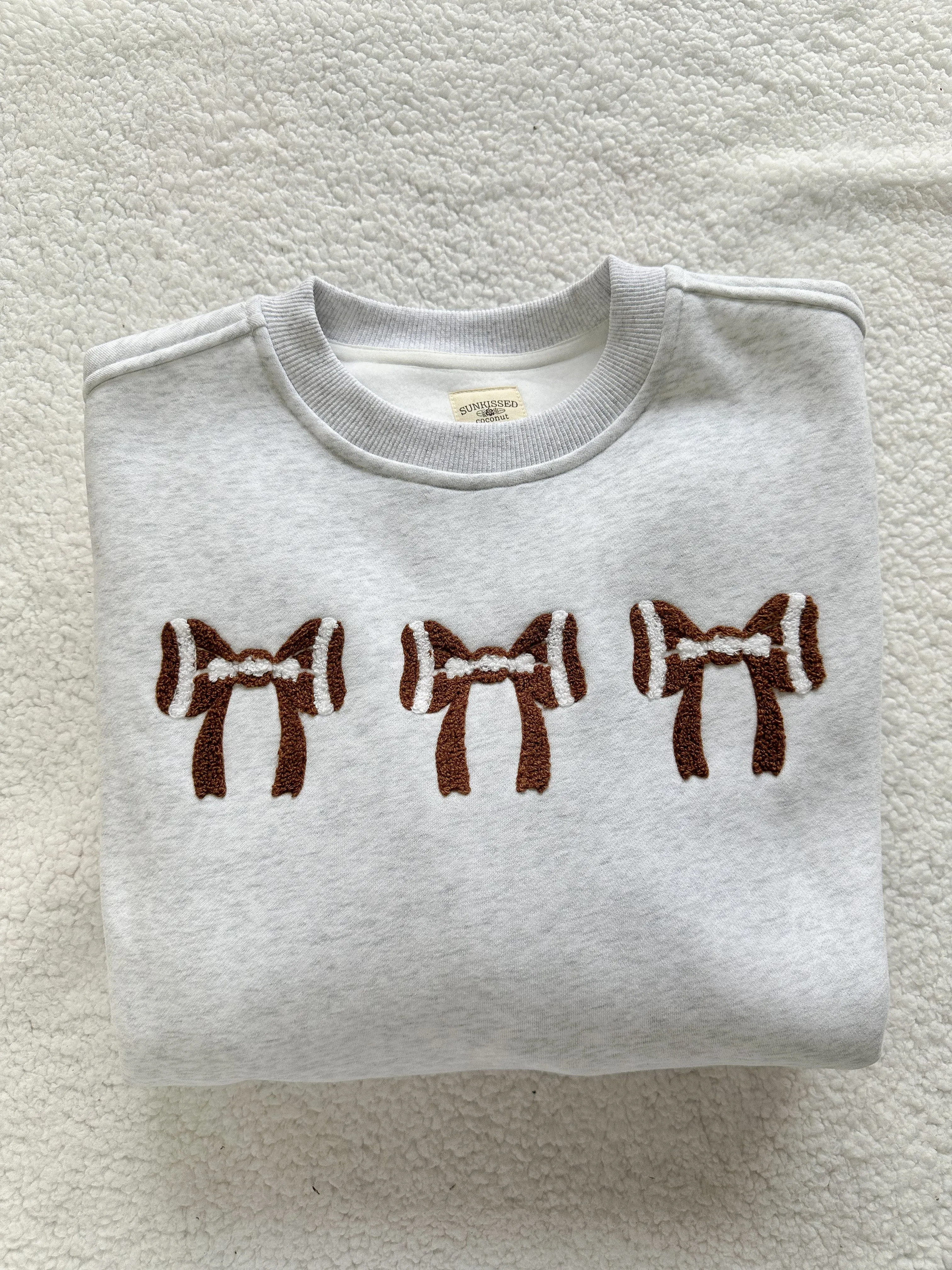 Football Bows Embroider Sweatshirt