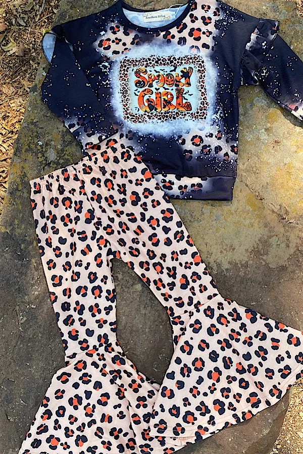 XCH0015-7H SPOOKY GIRL Black & Leopard girls sets wholesale