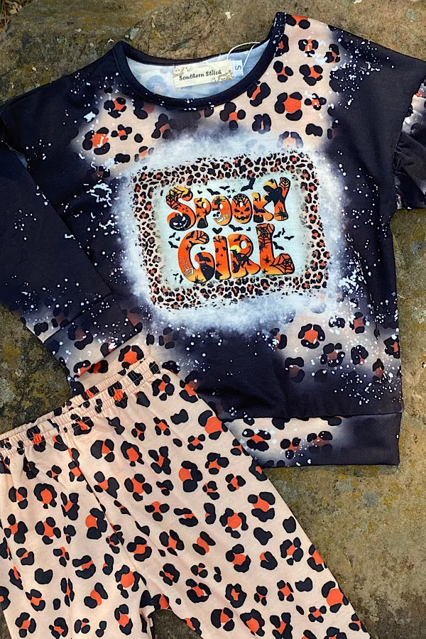 XCH0015-7H SPOOKY GIRL Black & Leopard girls sets wholesale
