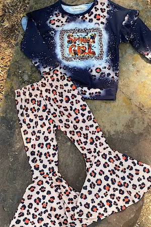 XCH0015-7H SPOOKY GIRL Black & Leopard girls sets wholesale